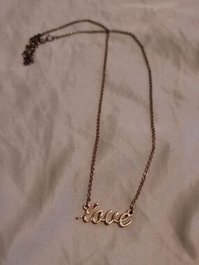 Gold Love Script Necklace